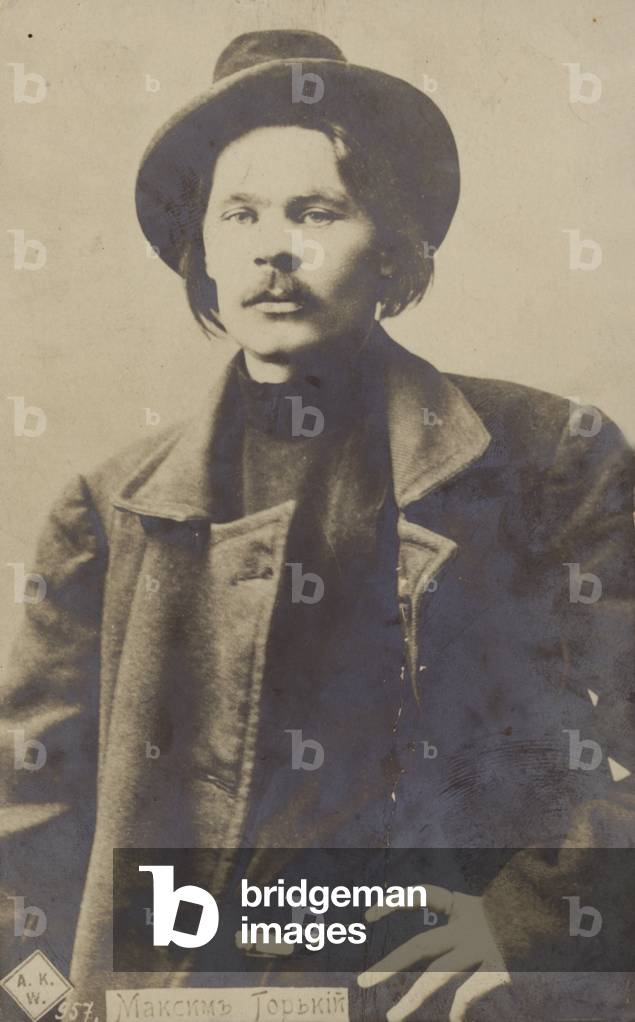 Maxim Gorky, Russian writer (b/w photo)