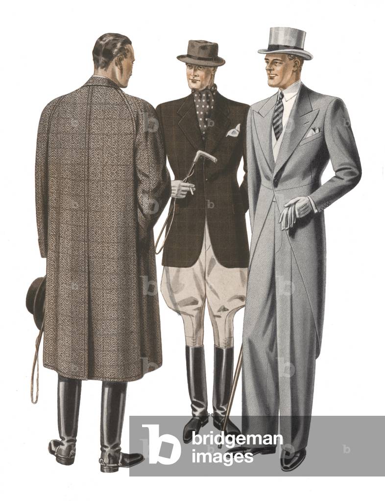 Male fashions, 1945 (colour lithograph)