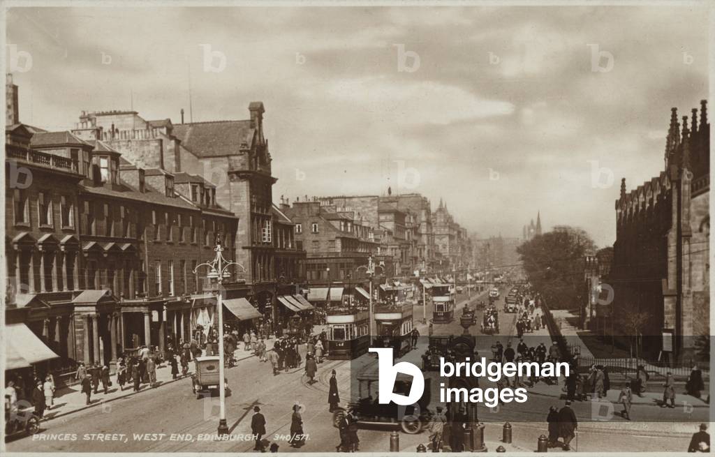 Princes Street, West End, Edinburgh (b/w photo)