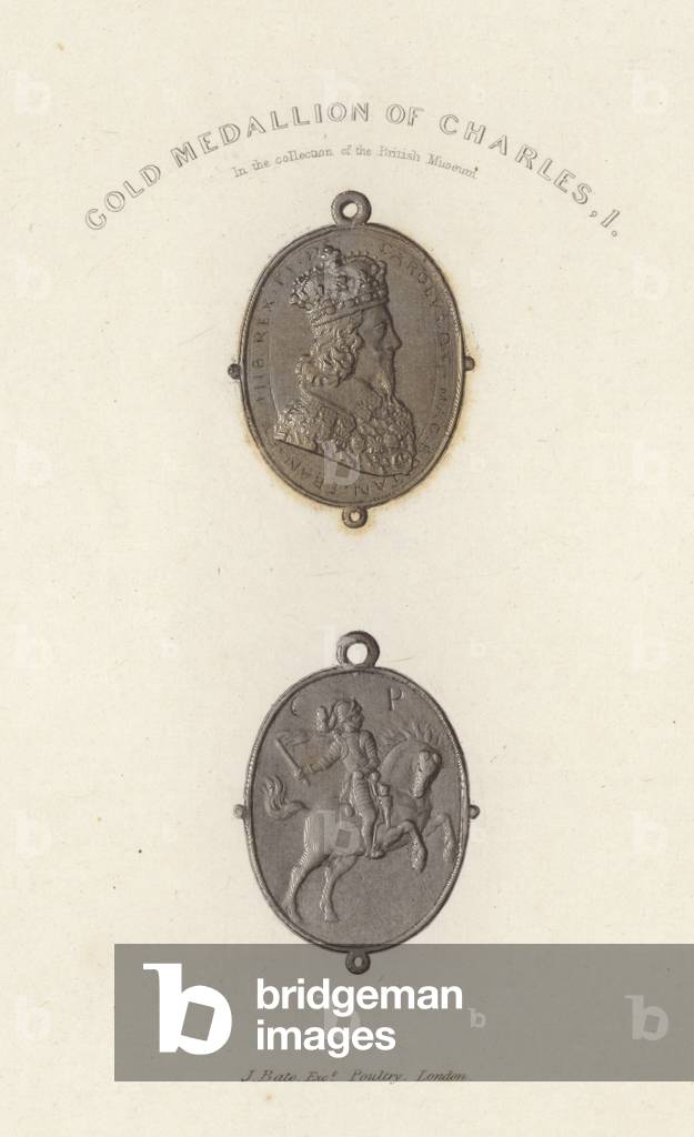 Gold medallion of Charles I (litho)