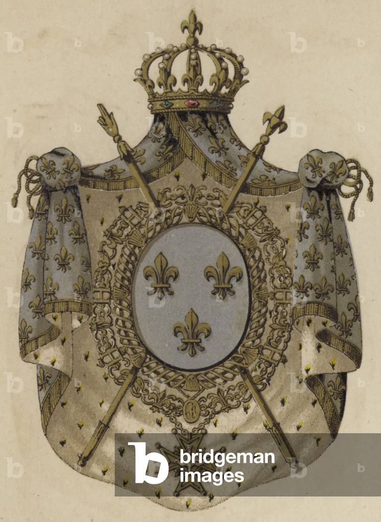 Arms of France before 1830 (colour litho)