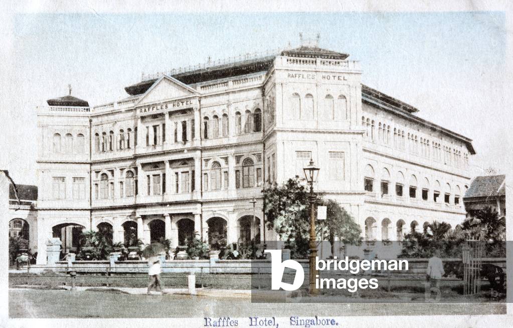 Raffles Hotel, Singapore (coloured photo)