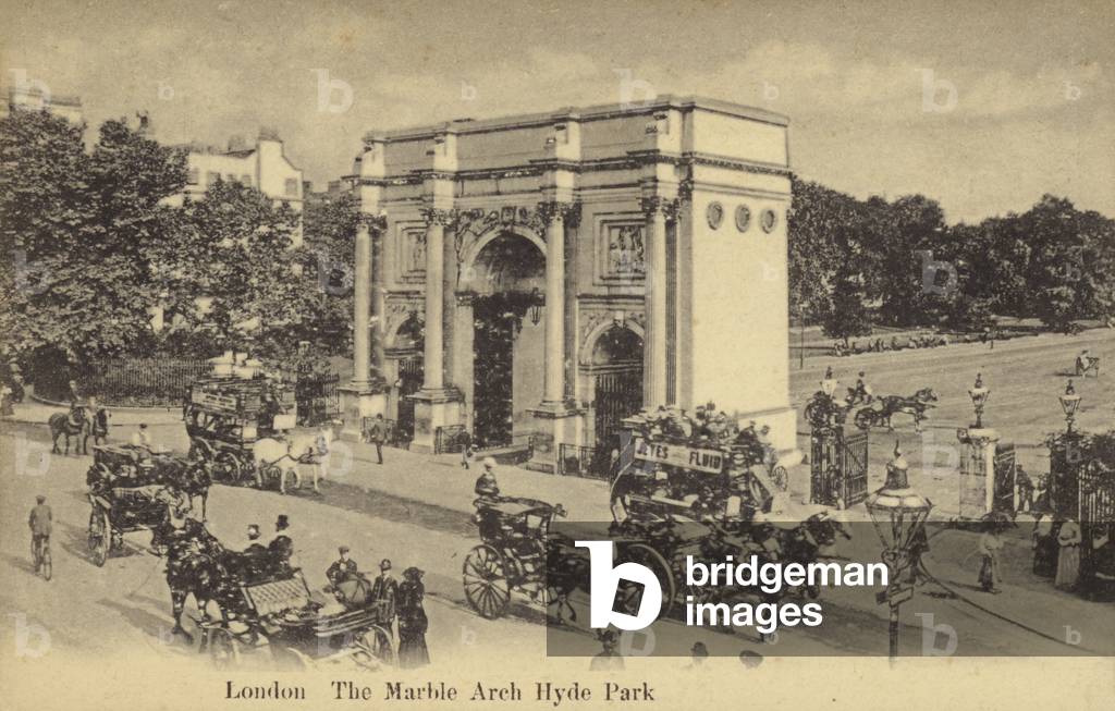 London, The Marble Arch Hyde Park (b/w photo)