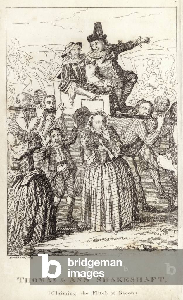 Thomas and Ann Shakeshaft, Claiming the Flitch of Bacon (engraving)