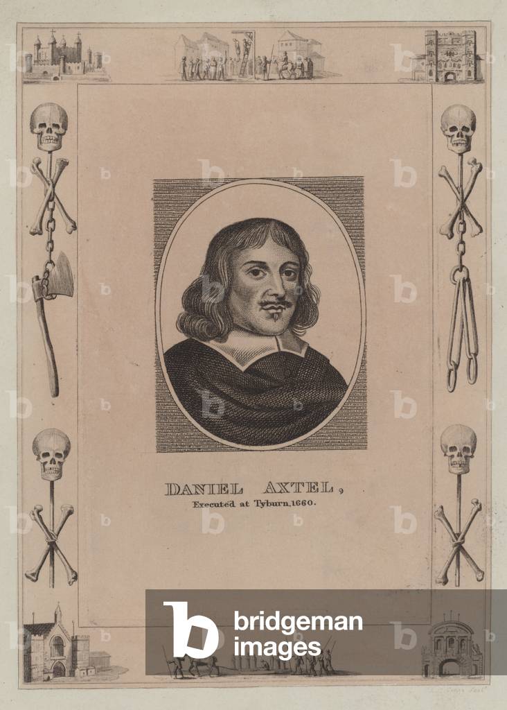 Daniel Axtel, executed at Tyburn, 1660 (engraving)