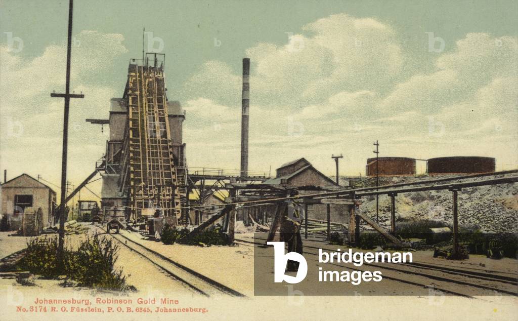 Postcard depicting the Robinson gold mine (photo)