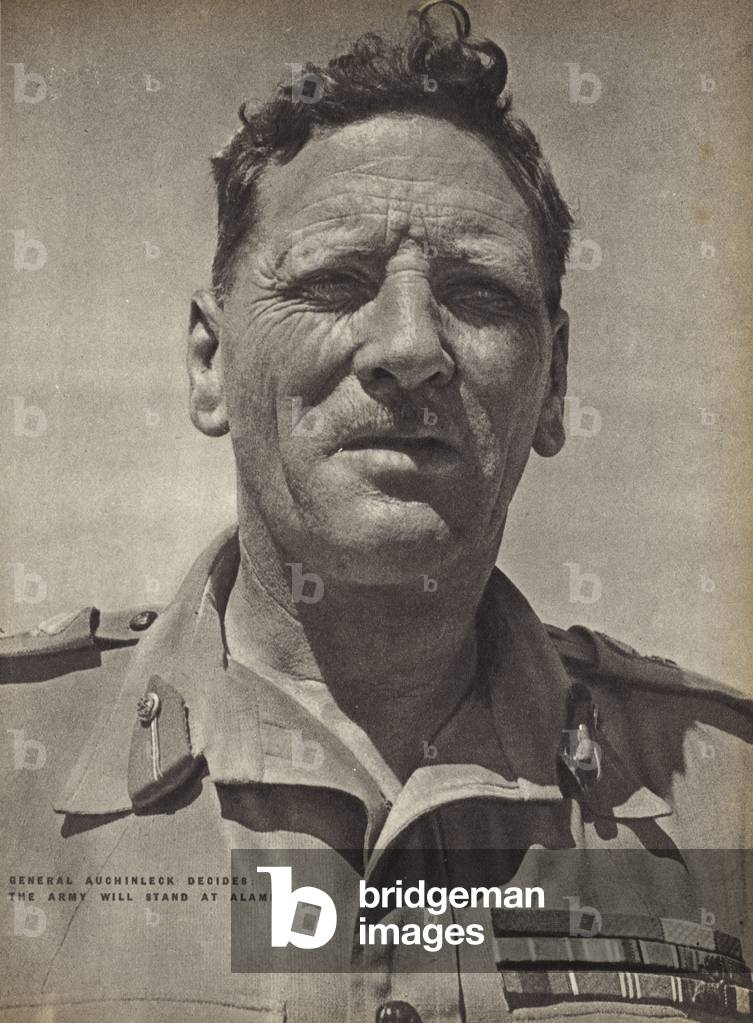 Claude Auchinleck, British general, commander of the British Army in North Africa, World War II, 1942 (b/w photo)
