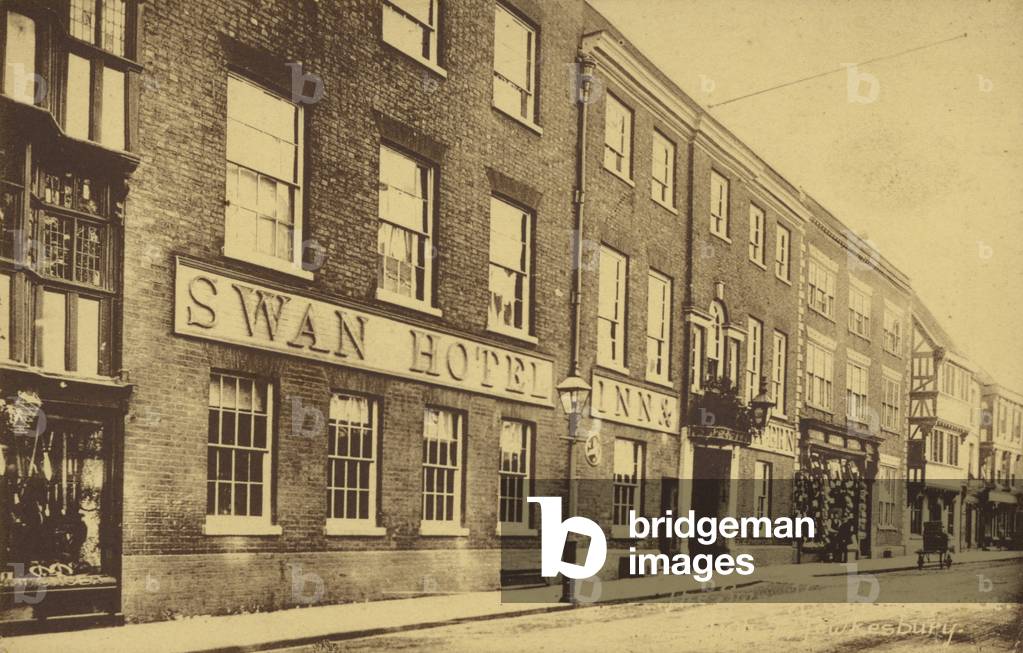 The Swan Hotel Inn, Tewkesbury (b/w photo)
