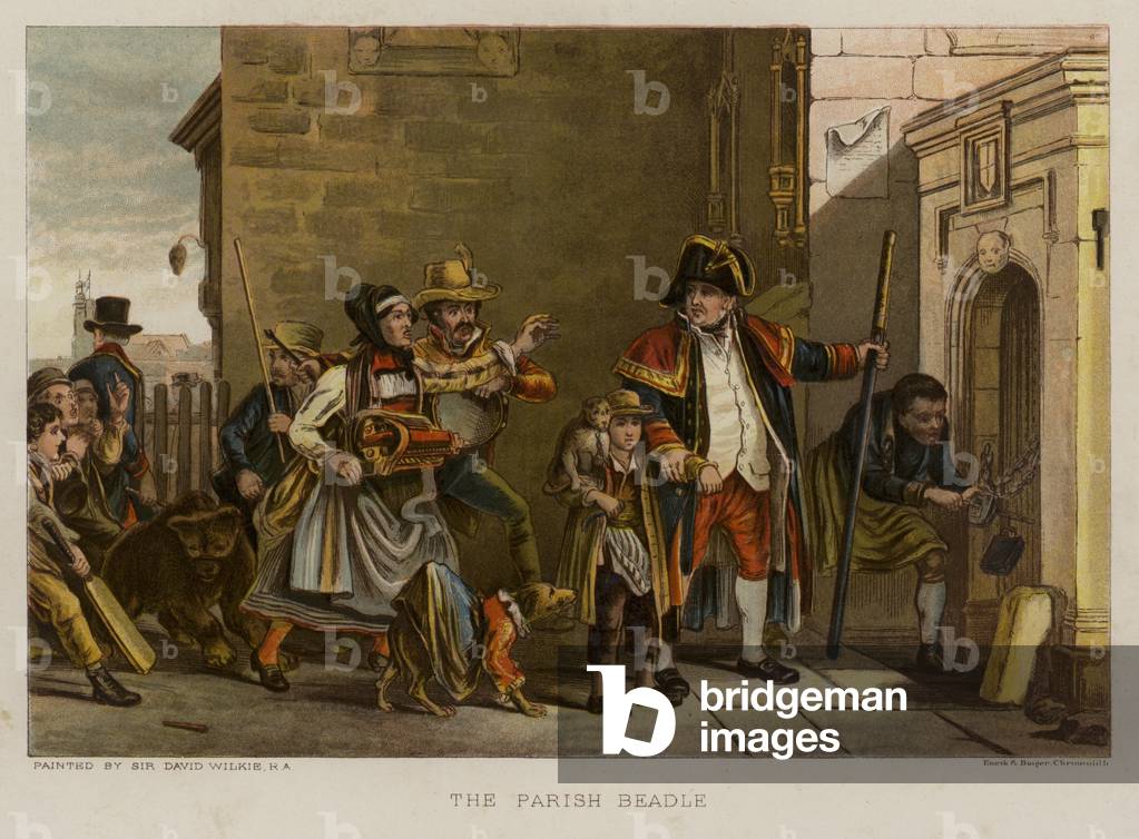 The Parish Beadle (colour litho)