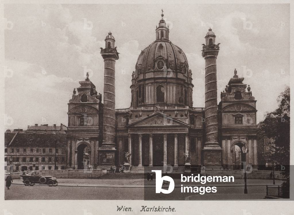 Wien, Karlskirche (b/w photo)