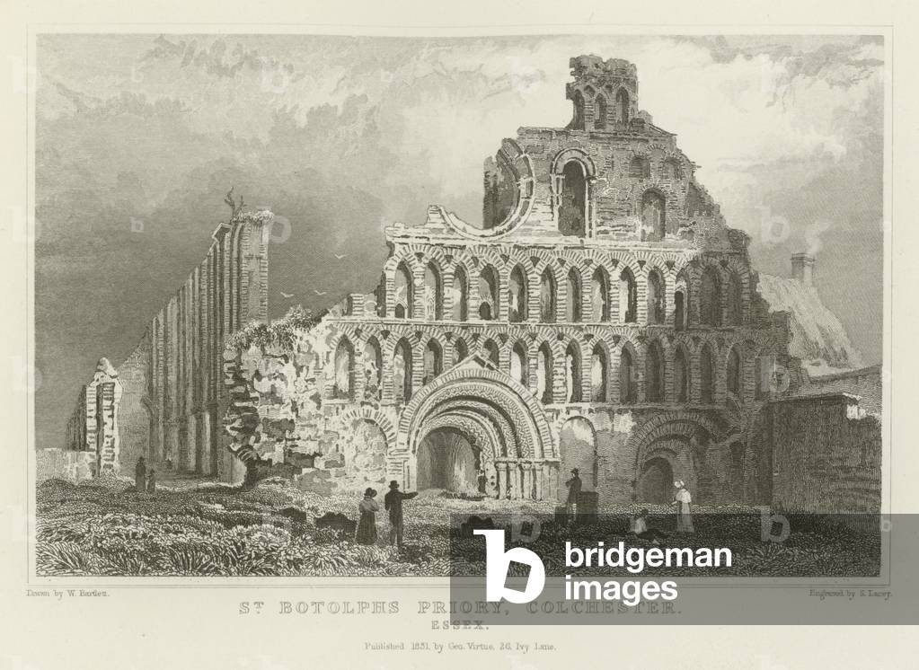St Botolph's Priory, Colchester, Essex (engraving)