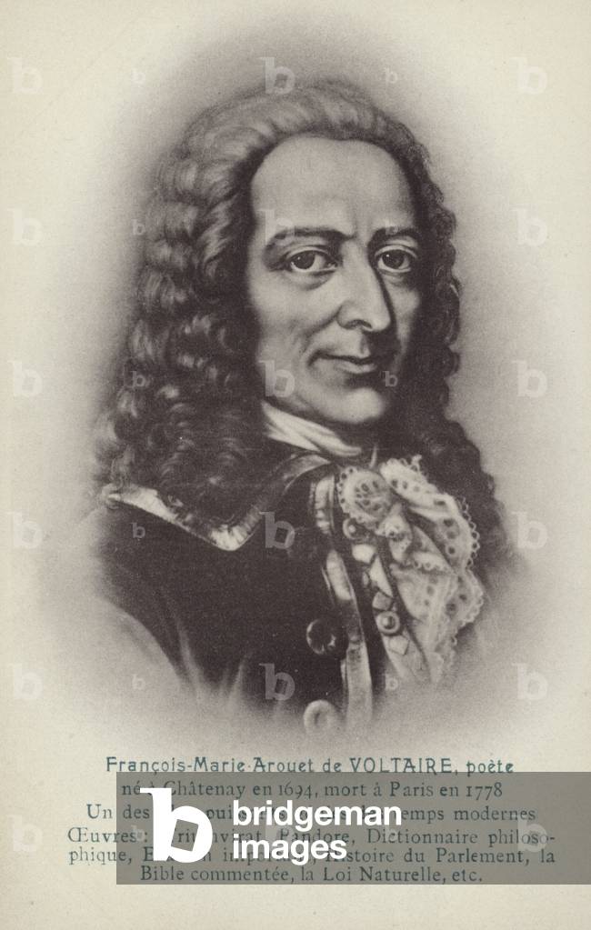 Voltaire (1694-1778), French writer, philosopher and playwright (litho)
