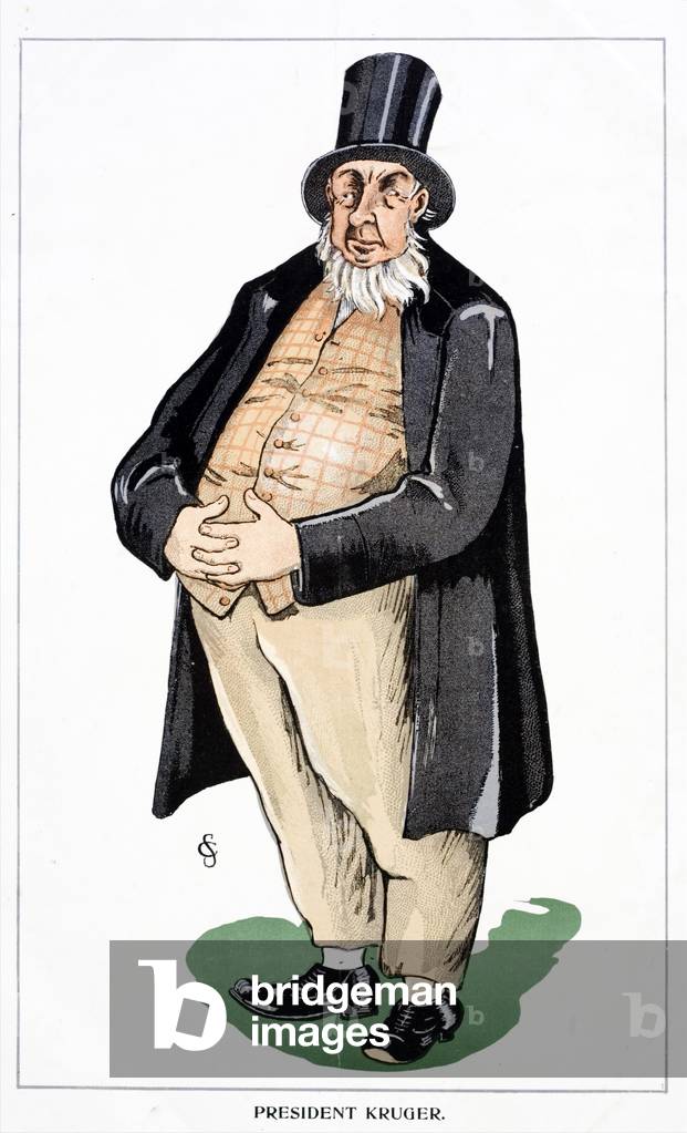 Caricature of Paul Kruger, President of the South African Republic (Transvaal) at the outbreak of the Second Boer War (colour litho)