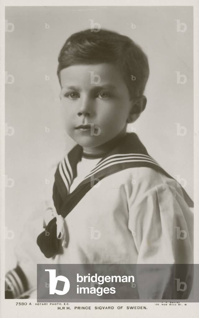 HRH Prince Sigvard of Sweden, 1913 (b/w photo)