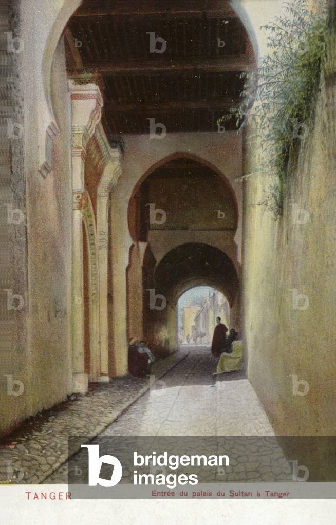 Entrance of the Sultan's Palace, Tangier (coloured photo)