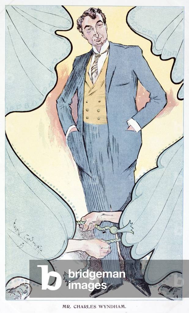 Sir Charles Wyndham,  English theatrical actor and manager, 1899 (colour litho)