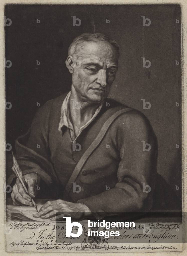 Joseph Carreras, poet and chaplain to Catherine of Braganza (mezzotint)