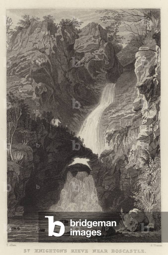 St Knighton's Kieve near Boscastle (engraving)