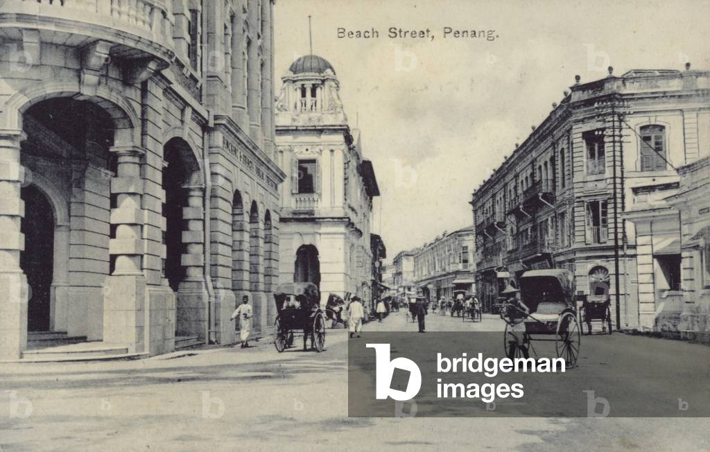 Beach Street, Penang (b/w photo)