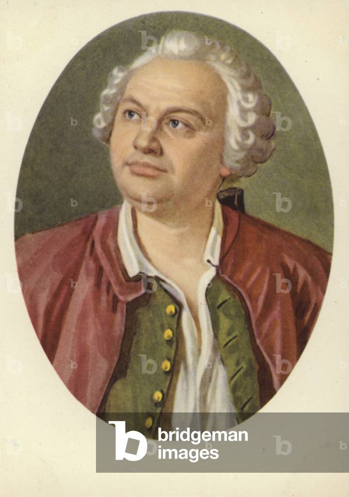 Mikhail Lomonosov, Russian scientist and poet (colour litho)