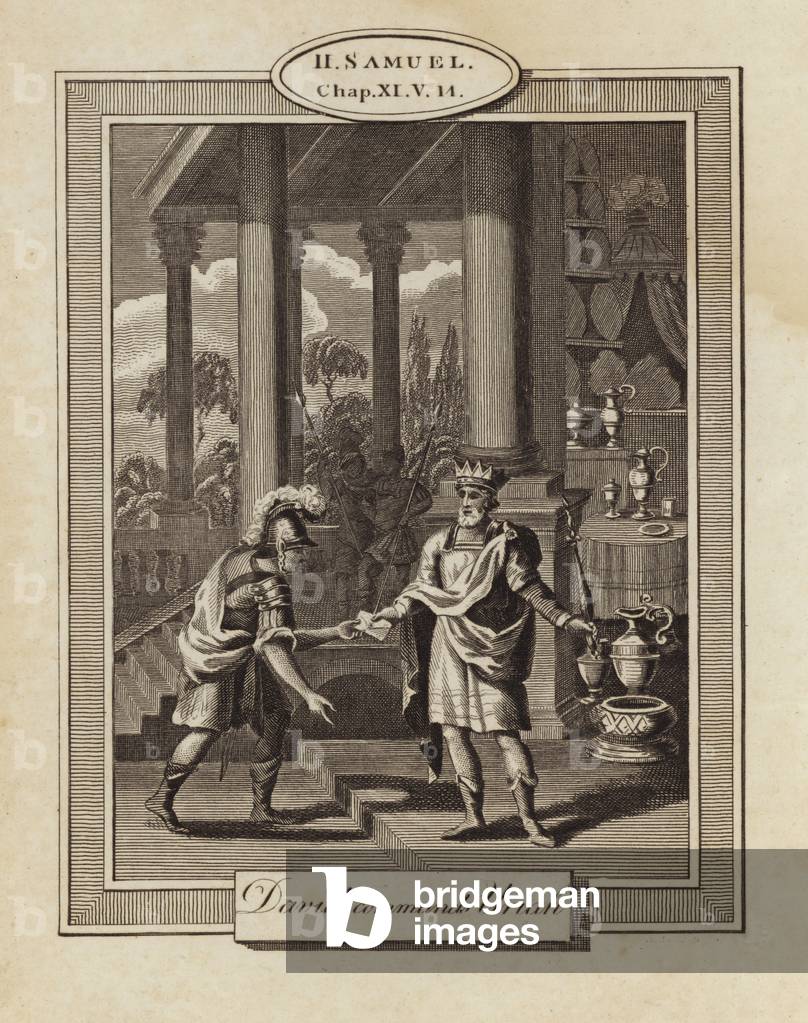 David commands Uriah (engraving)