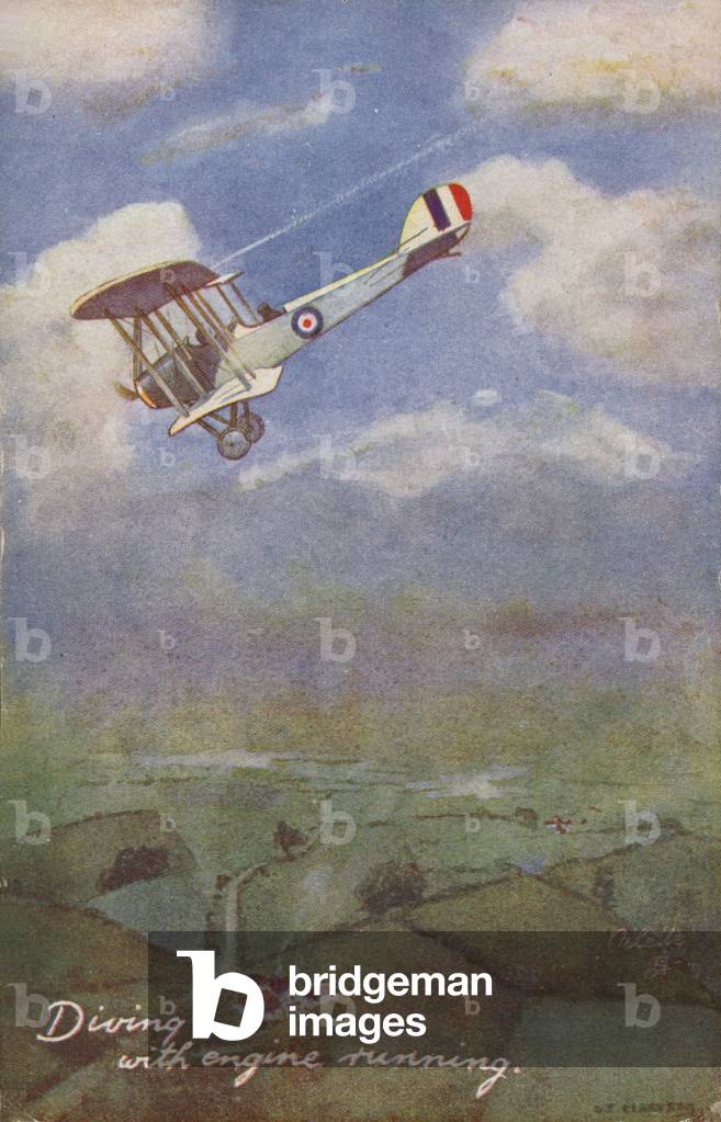 Diving with engine running (colour litho)