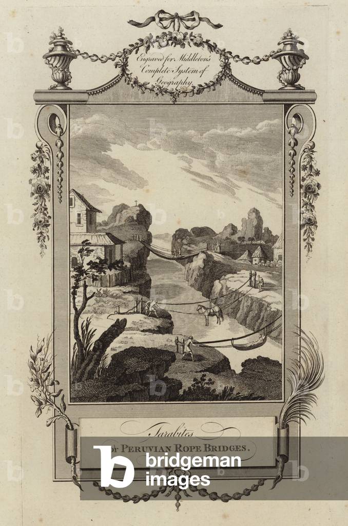 Peruvian Rope Bridges (engraving)