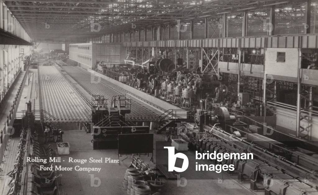 Rolling mill, Rouge Steel Plant; Ford Motor Company, Dearborn, Michigan (b/w photo)