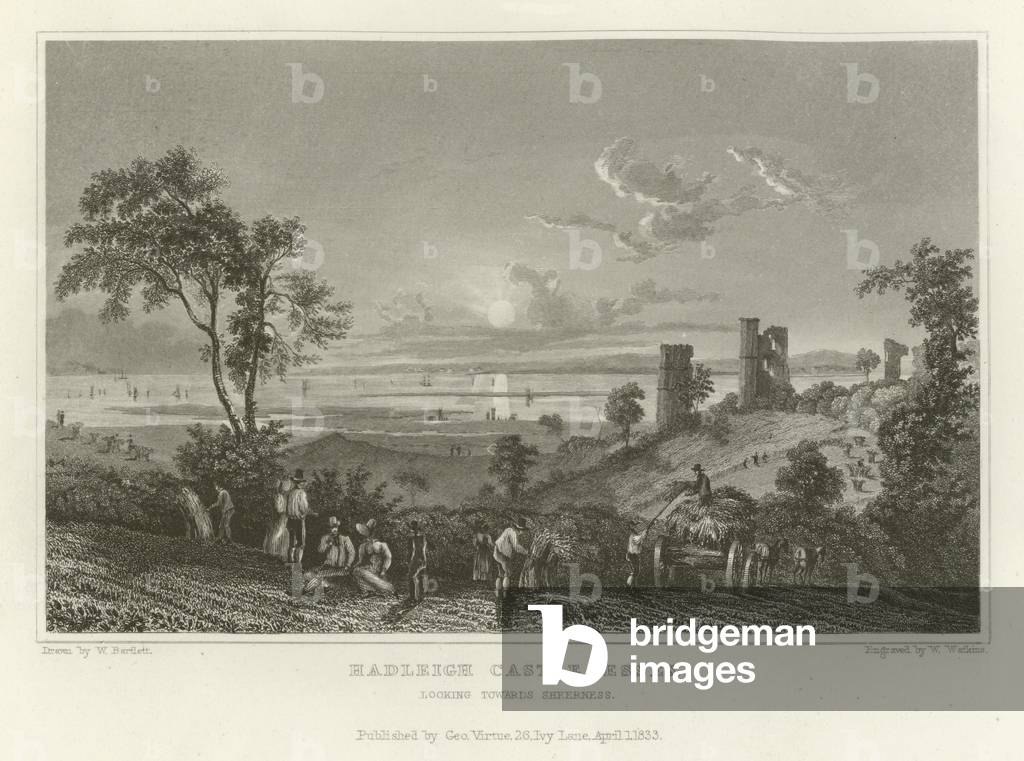 Hadleigh Castle, Essex, looking towards Sheerness (engraving)