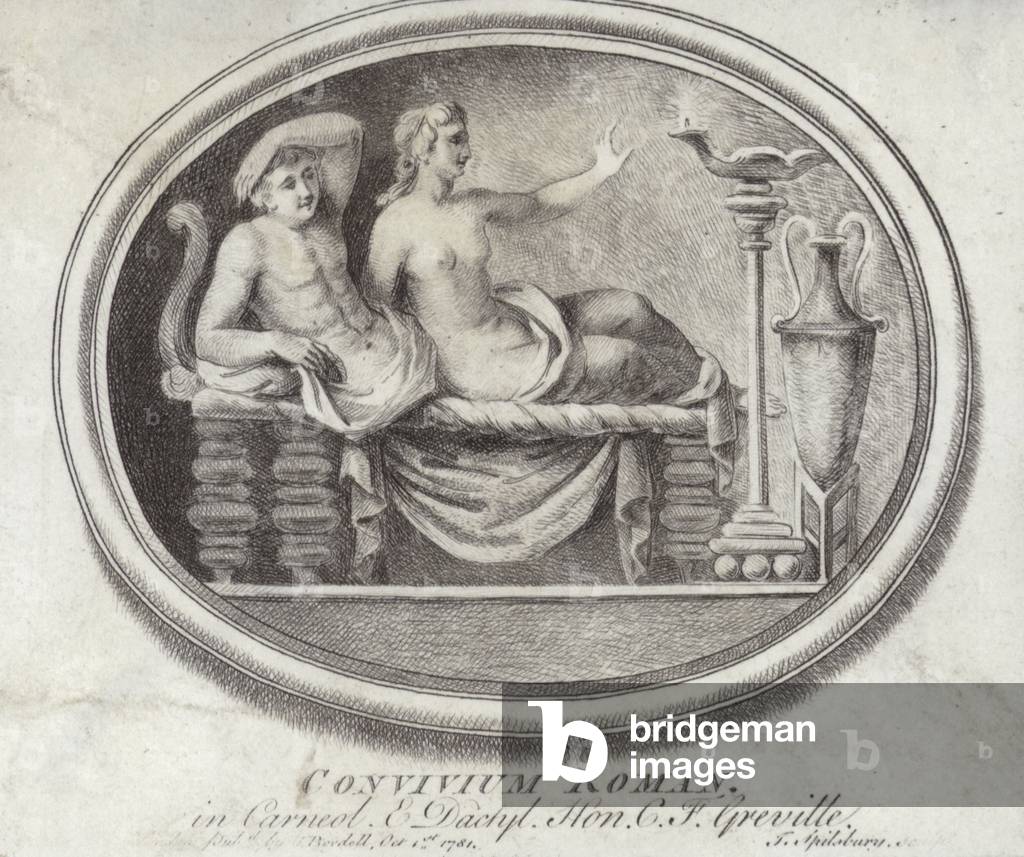 Roman convivium (engraving)