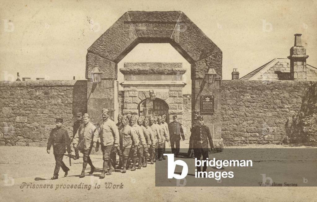 Prisoners proceeding to Work (b/w photo)