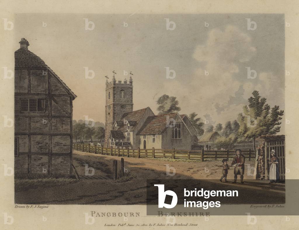 Pangbourne, Berkshire (coloured engraving)