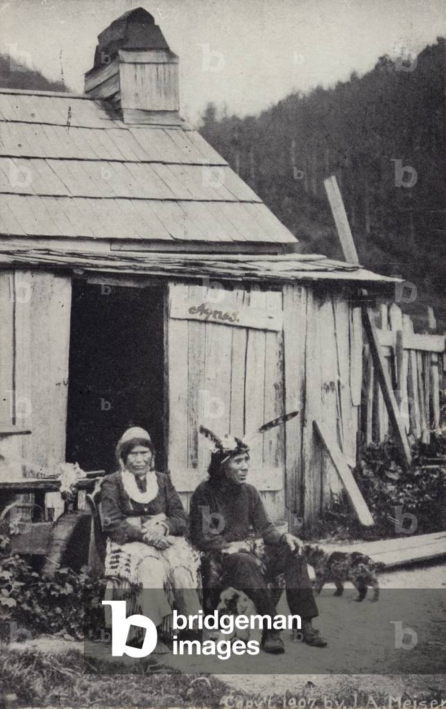Native Indian couple (b/w photo)