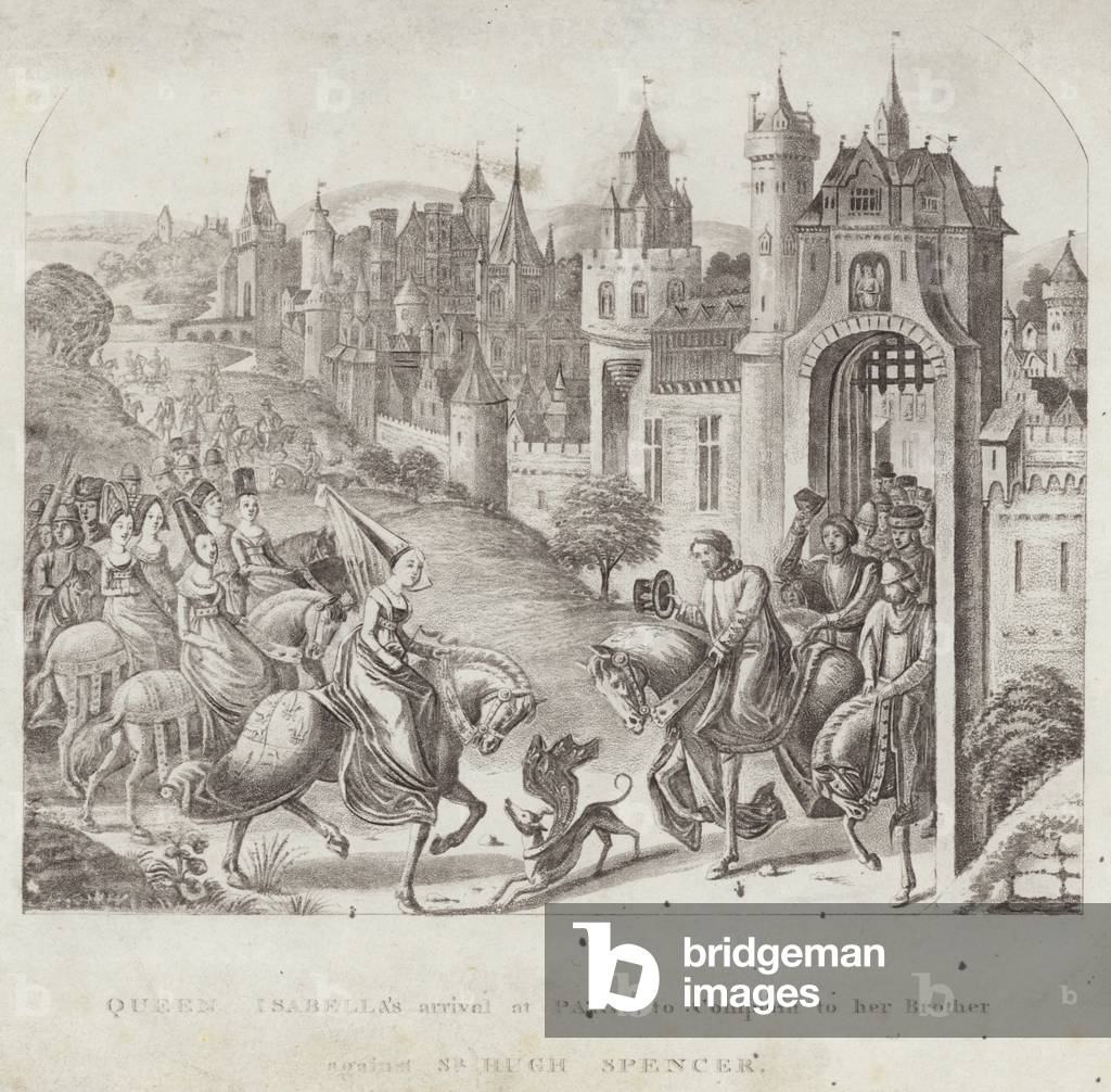 Queen Isabella's Arrival at Paris, to Complain to her Brother against Sir Hugh Spencer (engraving)