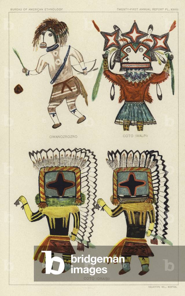 Owanozrozro, Coto (Walpi), Coto (Oraibi) (colour litho)