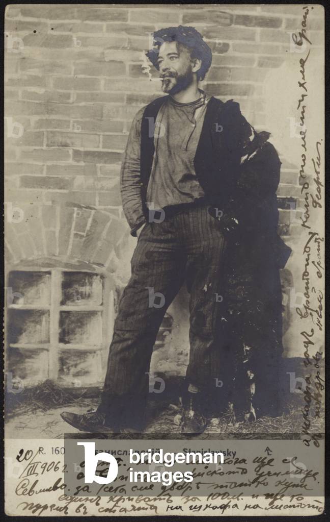 Russian actor and theatre director Konstantin Stanislavski in character, c1900 (b/w photo)