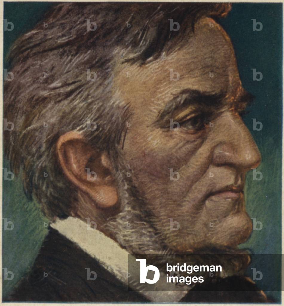 Portrait of Richard Wagner (colour litho)