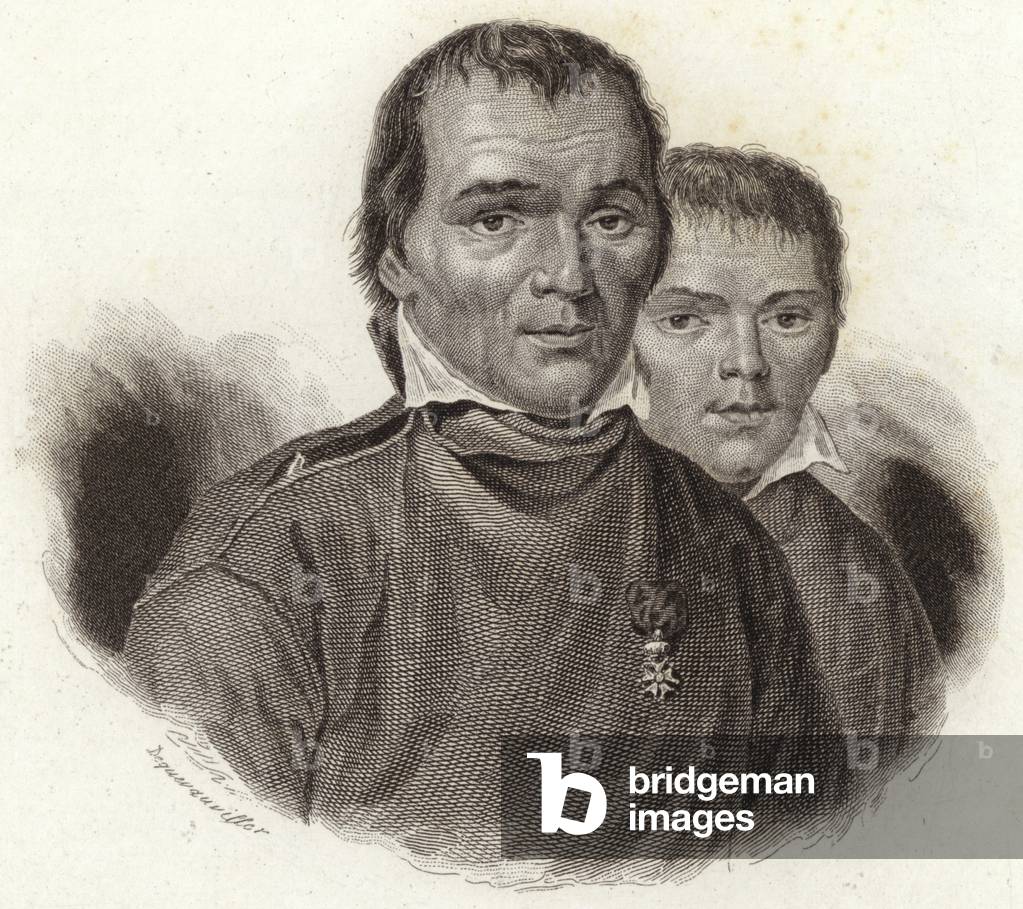 Hubert Goffin and his son Mathieu (engraving)