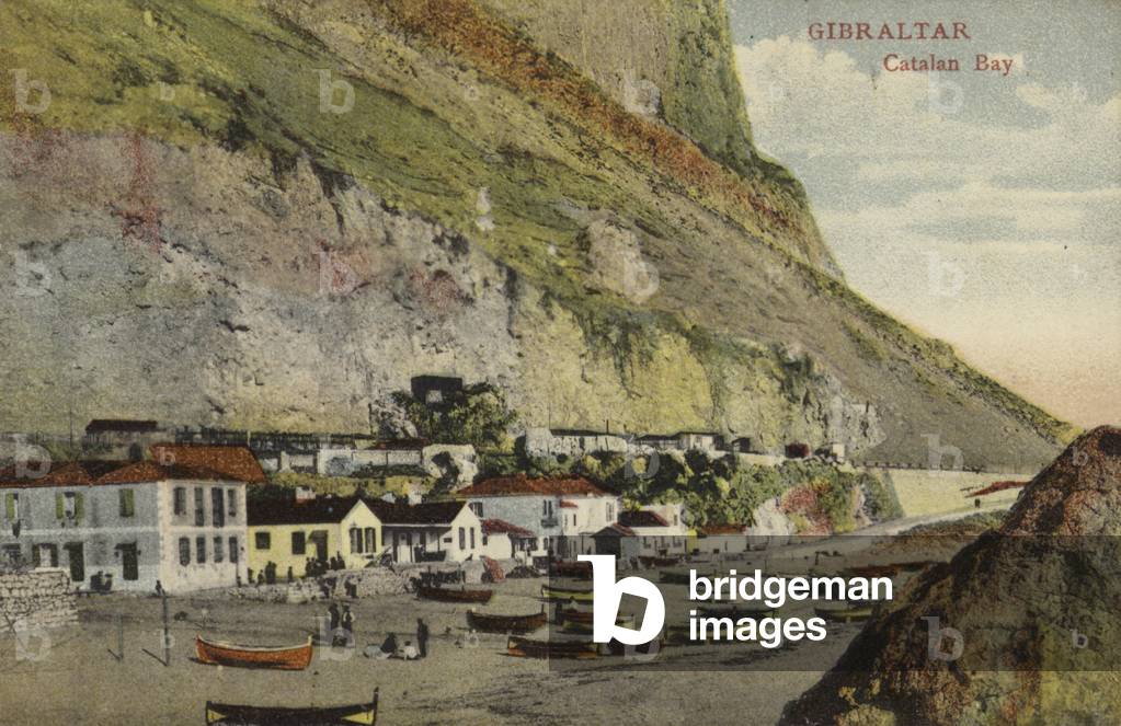 Catalan Bay, Gibraltar (coloured photo)