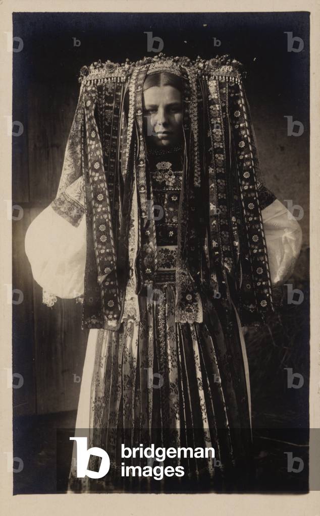 Young girl at Velky Lom in southern Slovakia (b/w photo)