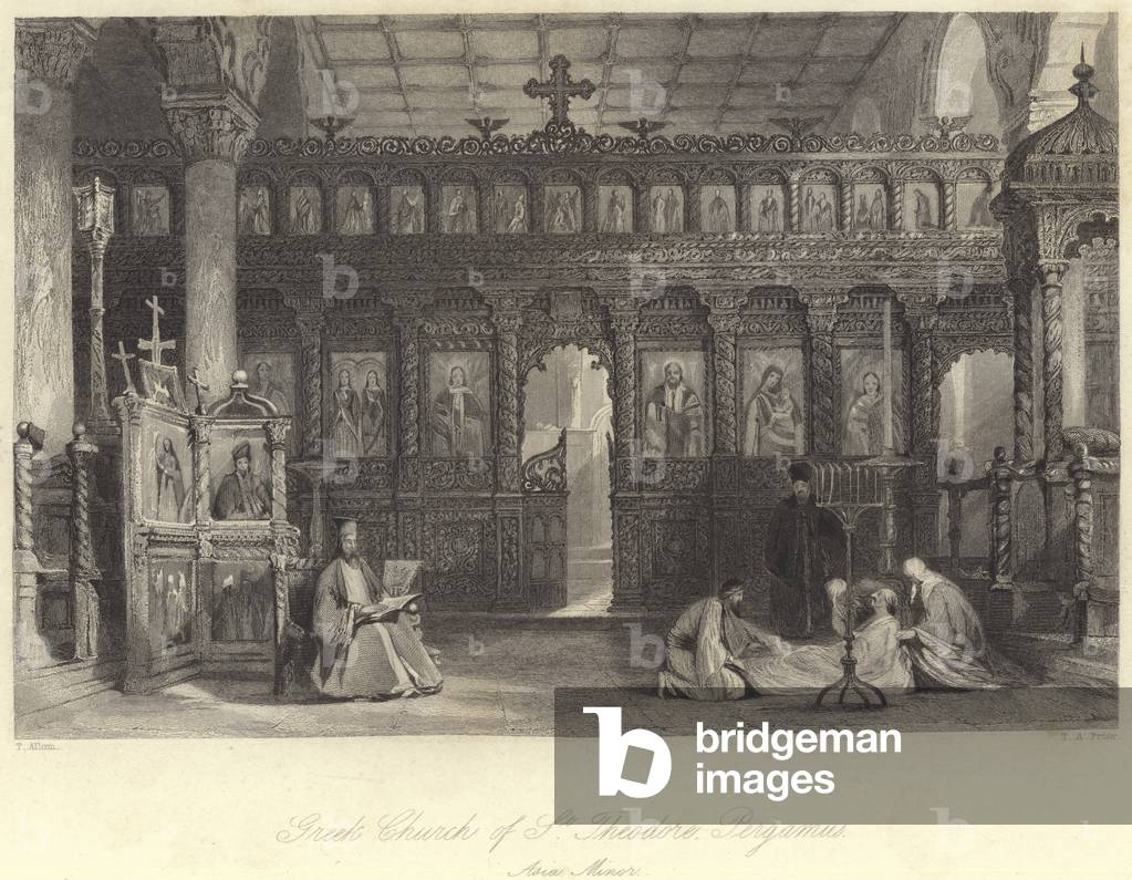 Greek Church of St Theodore, Pergamus, Asia Minor (engraving)