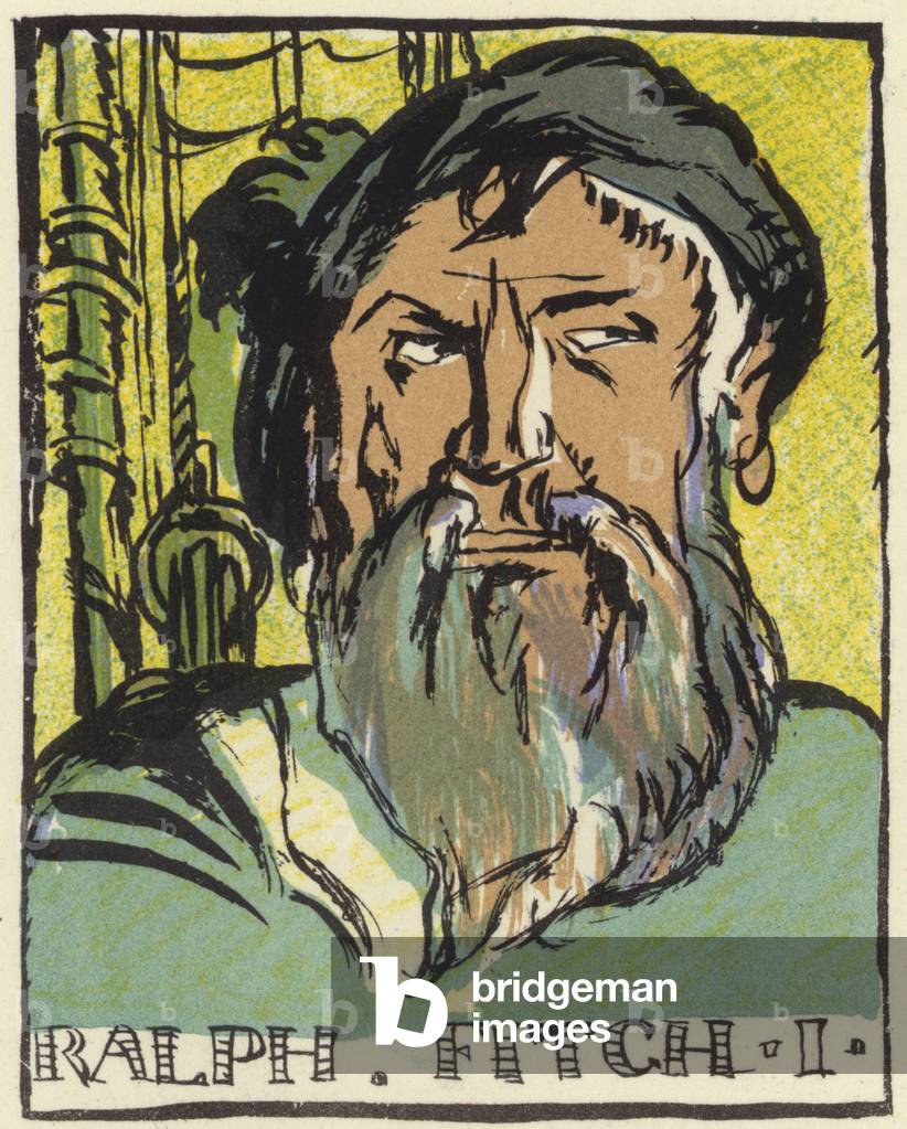 Ralph Fitch, English merchant and explorer (colour litho)
