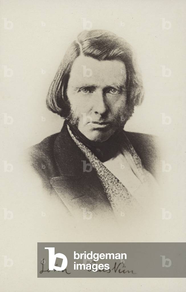 John Ruskin (1819-1900), English writer, art critic, artist and social thinker (b/w photo)