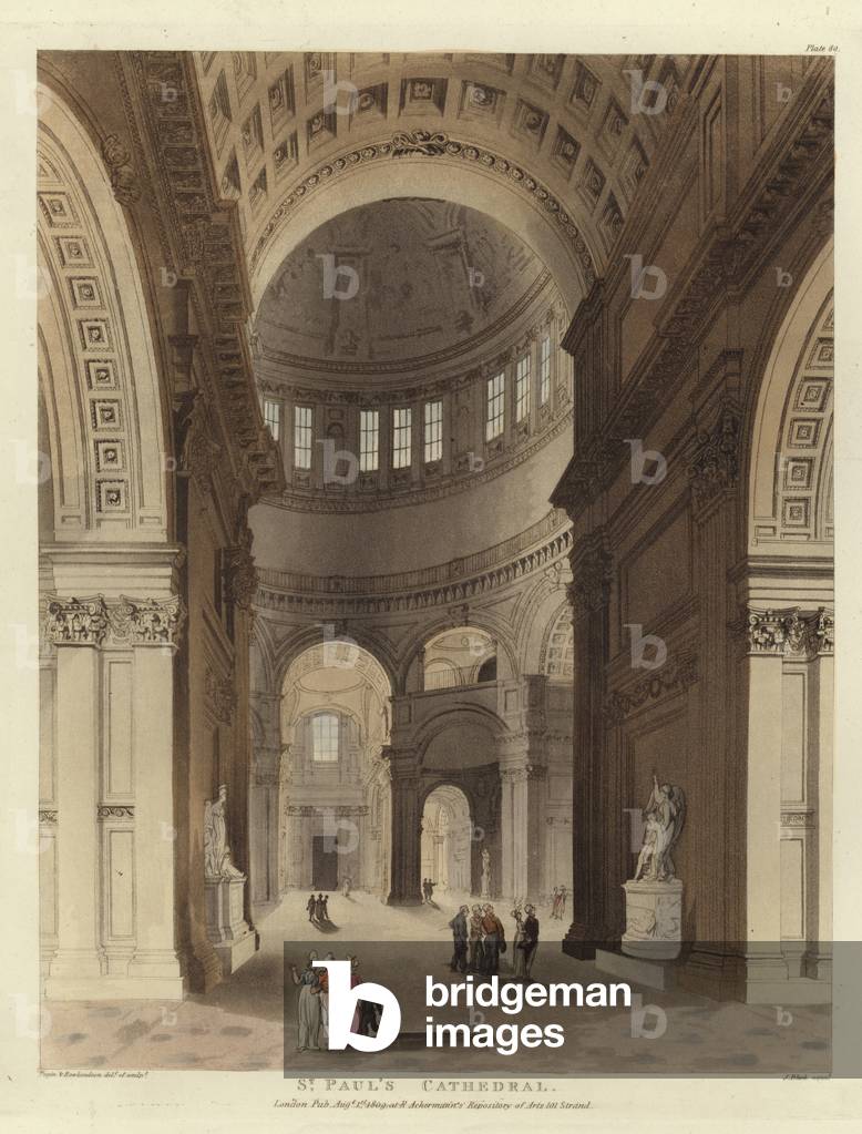 St Paul's Cathedral (coloured engraving)