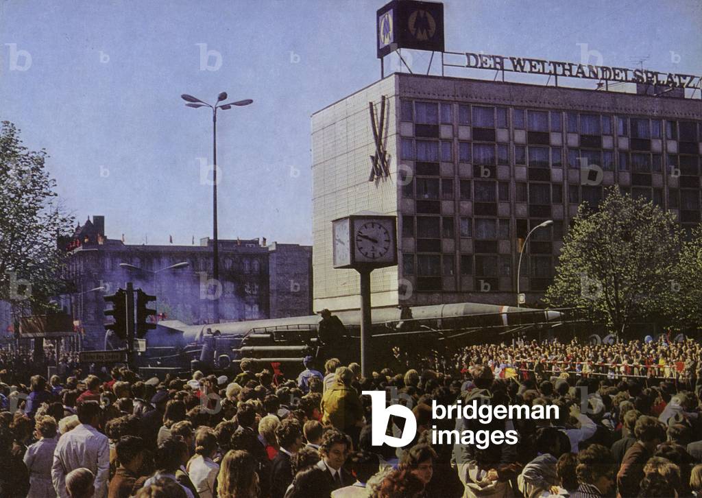 Operative-tactical rocket during an army parade (colour photo)