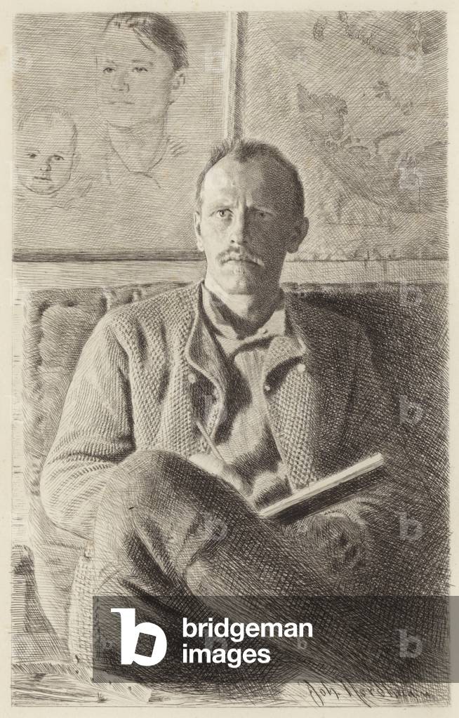 Portrait of Fridtjof Nansen (etching)