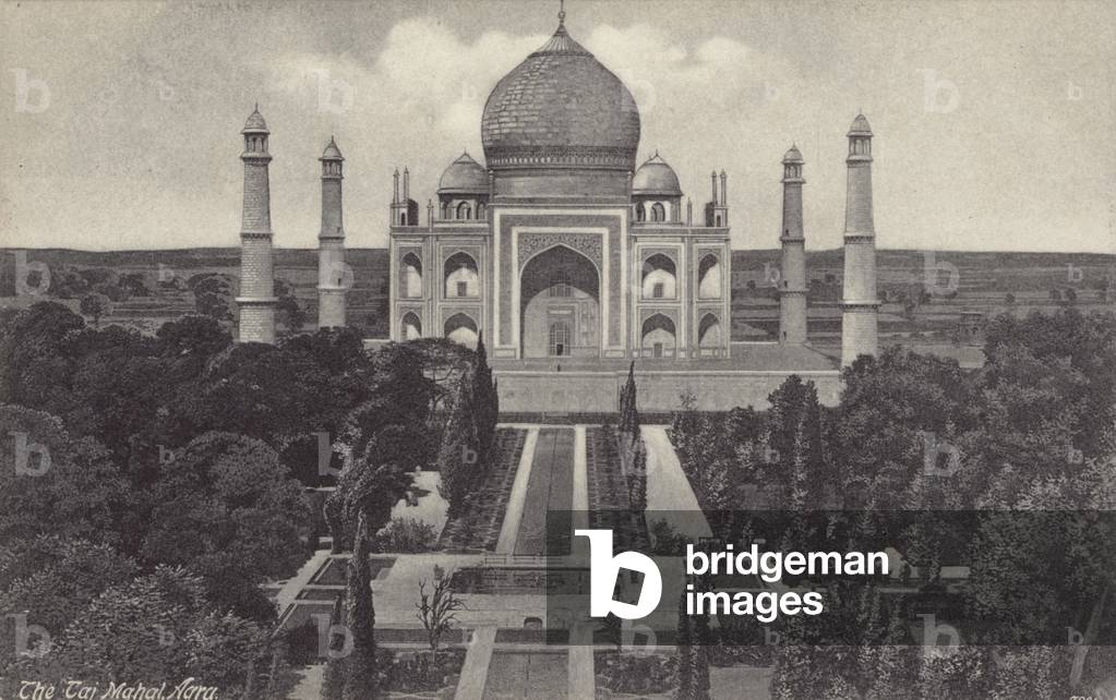 The Taj Mahal, Agra (b/w photo)