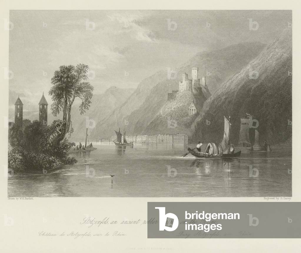 Stolzenfels, an Ancient Robber-Fortress on the Rhine (engraving)