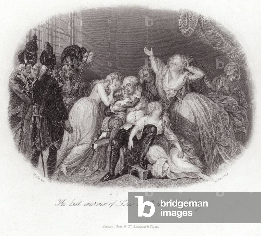 The last interview of Louis XVI with his family (engraving)