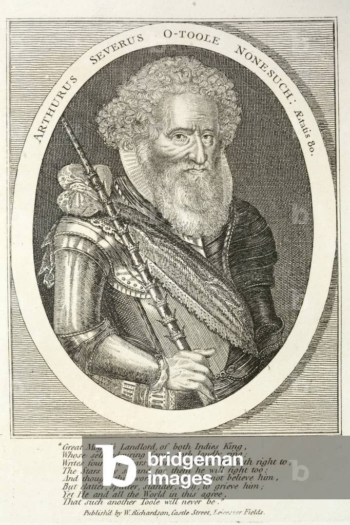 Arthur O'Toole, 16th Century Irish soldier of fortune (engraving)